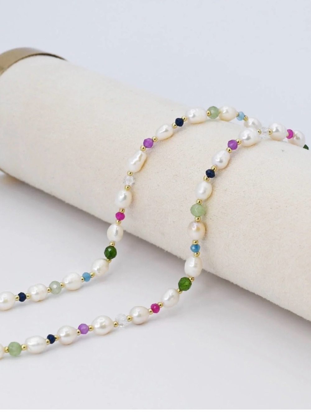 NWT Treasure Jewels Pearl Girl Gemstone Necklace